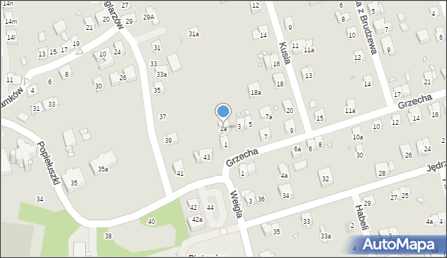 Kraków, Grzecha Jana, 1a, mapa Krakowa