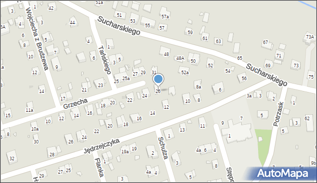 Kraków, Grzecha Jana, 26, mapa Krakowa