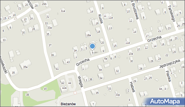 Kraków, Grzecha Jana, 7, mapa Krakowa