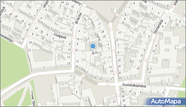 Kraków, Grodzka, 3a, mapa Krakowa