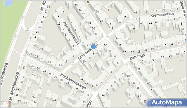 Kraków, Grabowskiego Ambrożego, 6, mapa Krakowa