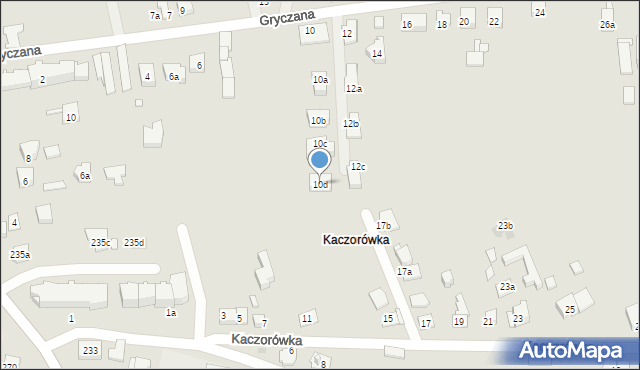 Kraków, Gryczana, 10d, mapa Krakowa