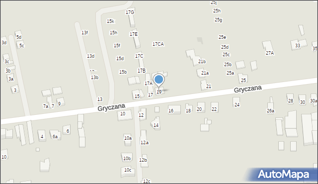 Kraków, Gryczana, 19, mapa Krakowa