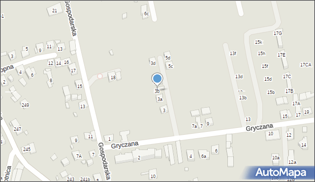 Kraków, Gryczana, 3b, mapa Krakowa