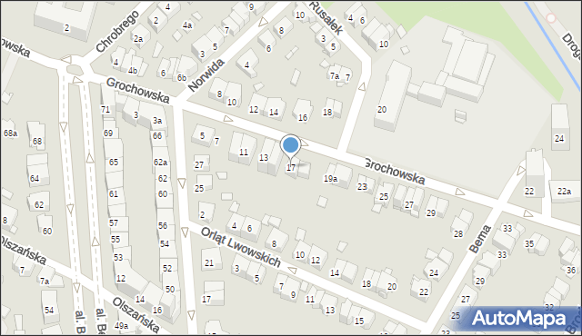 Kraków, Grochowska, 17, mapa Krakowa