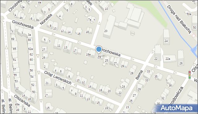 Kraków, Grochowska, 23, mapa Krakowa