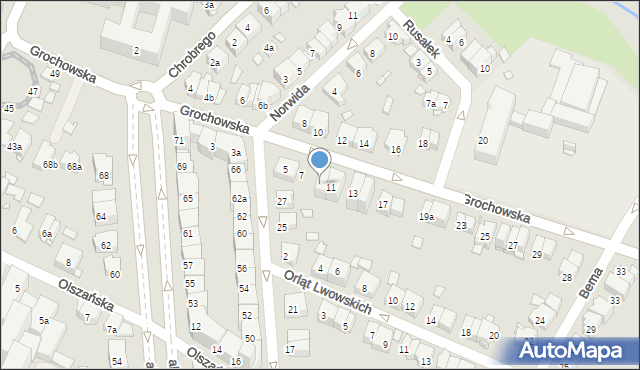 Kraków, Grochowska, 9, mapa Krakowa