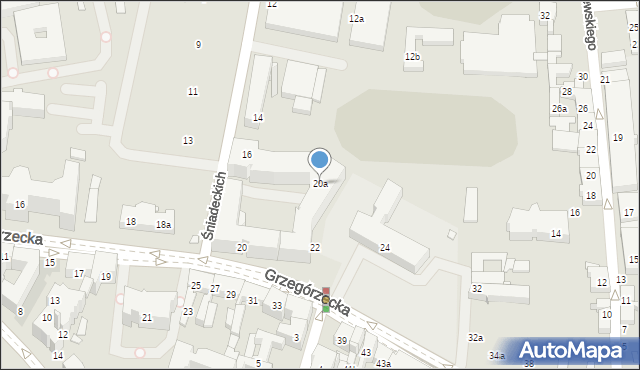 Kraków, Grzegórzecka, 20a, mapa Krakowa
