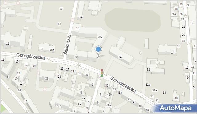Kraków, Grzegórzecka, 22, mapa Krakowa
