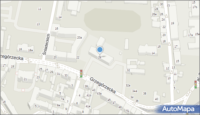 Kraków, Grzegórzecka, 24, mapa Krakowa