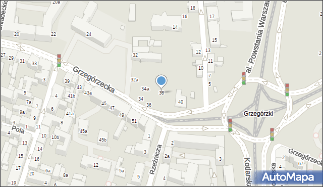 Kraków, Grzegórzecka, 38, mapa Krakowa