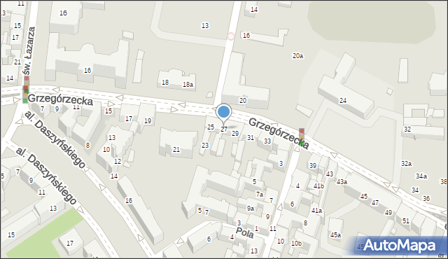 Kraków, Grzegórzecka, 27, mapa Krakowa