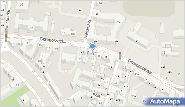 Kraków, Grzegórzecka, 29, mapa Krakowa