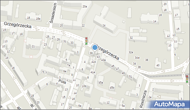 Kraków, Grzegórzecka, 41, mapa Krakowa