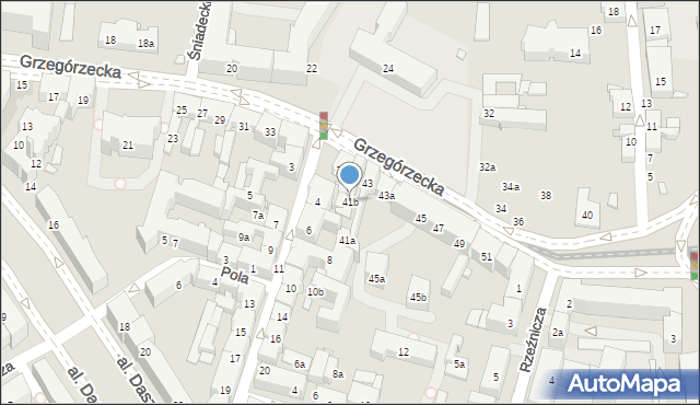 Kraków, Grzegórzecka, 41b, mapa Krakowa