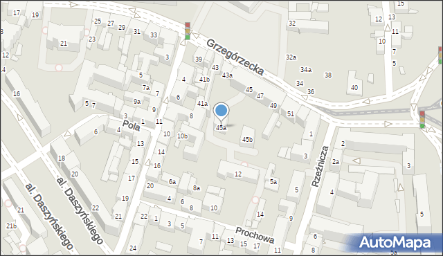 Kraków, Grzegórzecka, 45a, mapa Krakowa