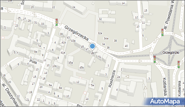 Kraków, Grzegórzecka, 49, mapa Krakowa