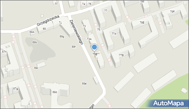 Kraków, Grzegórzecka, 73B, mapa Krakowa