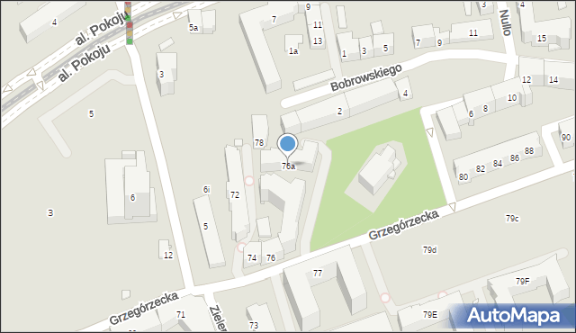 Kraków, Grzegórzecka, 76a, mapa Krakowa