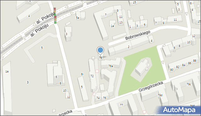 Kraków, Grzegórzecka, 78, mapa Krakowa