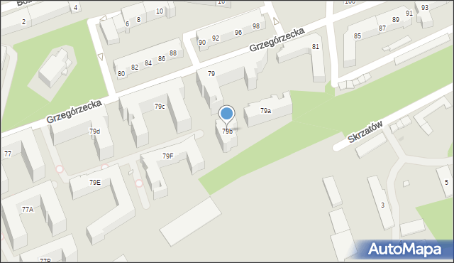 Kraków, Grzegórzecka, 79b, mapa Krakowa
