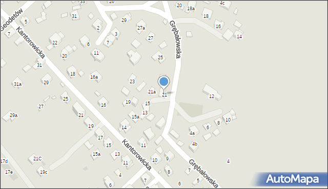 Kraków, Grębałowska, 21, mapa Krakowa
