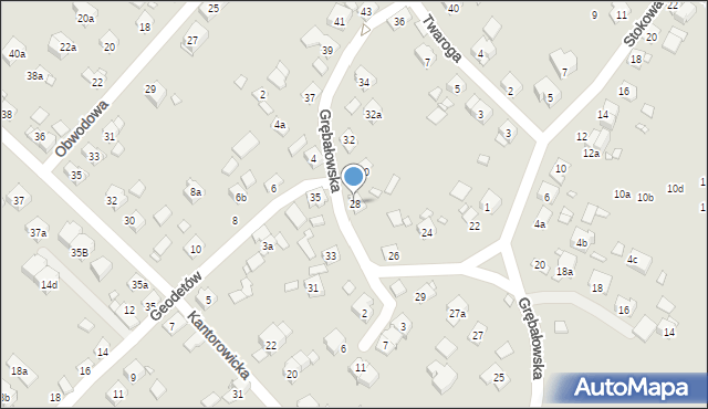 Kraków, Grębałowska, 28, mapa Krakowa