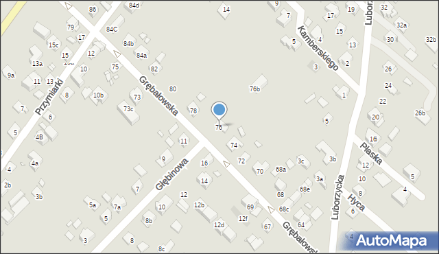 Kraków, Grębałowska, 76, mapa Krakowa