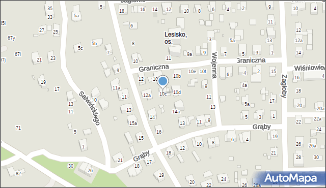 Kraków, Graniczna, 10c, mapa Krakowa