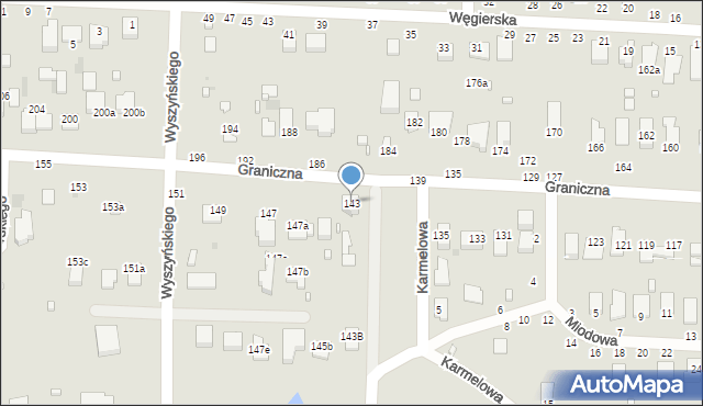 Kraśnik, Graniczna, 143, mapa Kraśnik