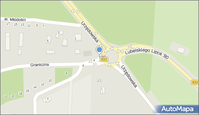 Kraśnik, Graniczna, 2, mapa Kraśnik