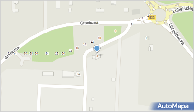 Kraśnik, Graniczna, 3, mapa Kraśnik