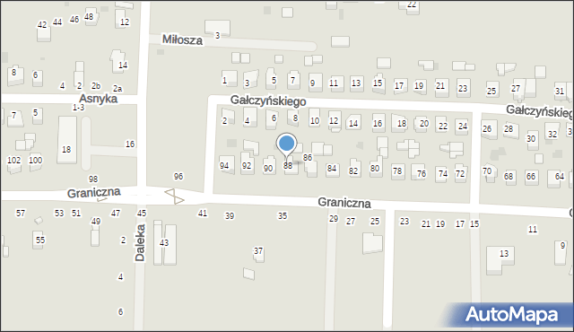 Kraśnik, Graniczna, 88, mapa Kraśnik