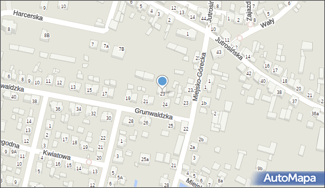 Krobia, Grunwaldzka, 23, mapa Krobia