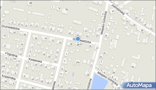 Krobia, Grunwaldzka, 26, mapa Krobia