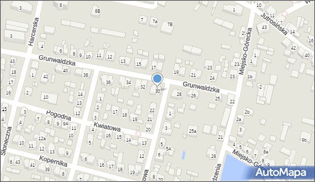 Krobia, Grunwaldzka, 30, mapa Krobia