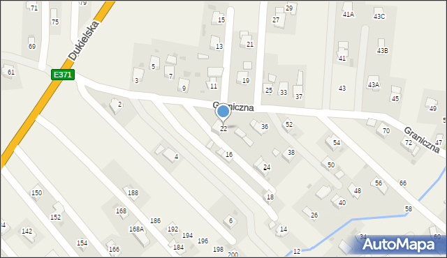 Krościenko Wyżne, Graniczna, 22, mapa Krościenko Wyżne