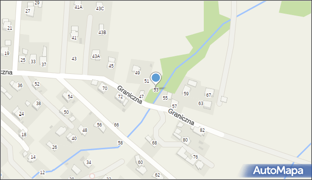 Krościenko Wyżne, Graniczna, 53, mapa Krościenko Wyżne