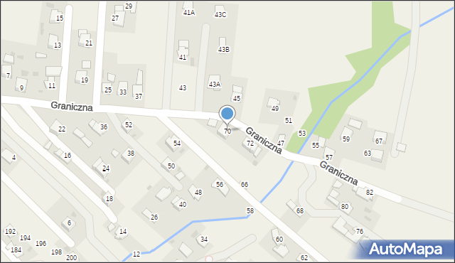 Krościenko Wyżne, Graniczna, 70, mapa Krościenko Wyżne