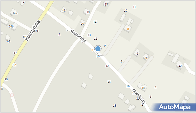 Krosno, Graniczna, 10, mapa Krosna