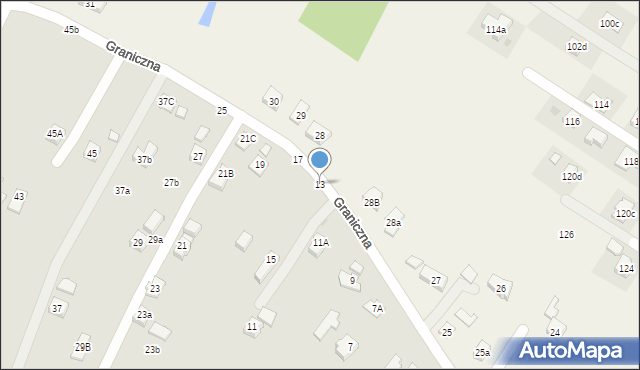 Krosno, Graniczna, 13, mapa Krosna