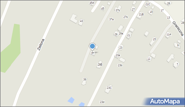 Krosno, Graniczna, 37, mapa Krosna