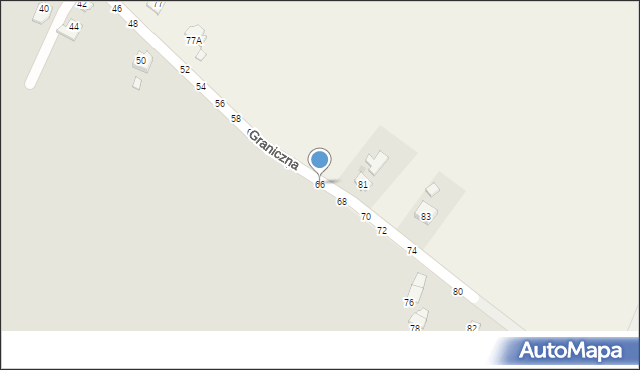 Krosno, Graniczna, 66, mapa Krosna