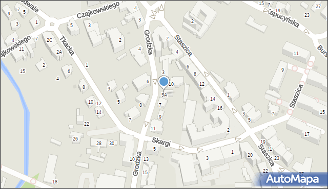 Krosno, Grodzka, 5A, mapa Krosna
