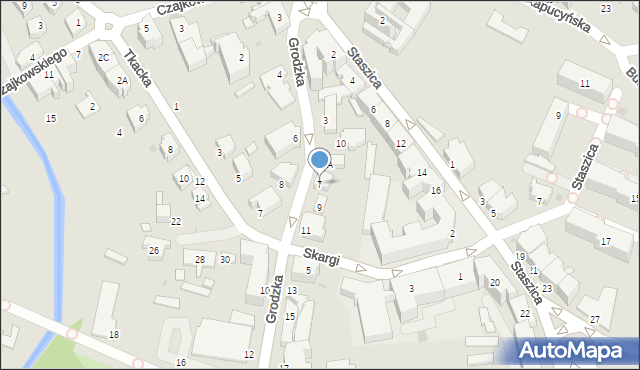 Krosno, Grodzka, 7, mapa Krosna