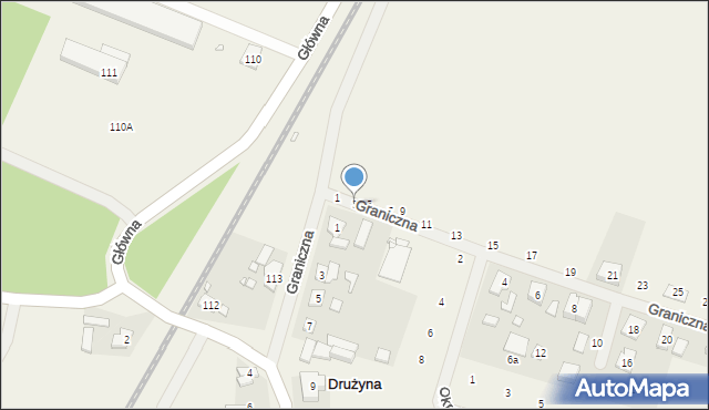 Krosno, Graniczna, 3, mapa Krosna