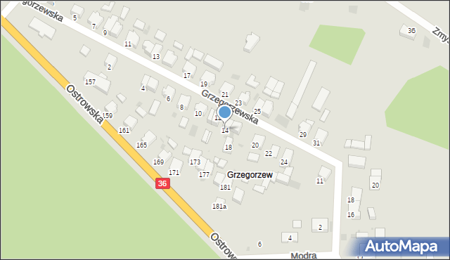 Krotoszyn, Grzegorzewska, 14, mapa Krotoszyna