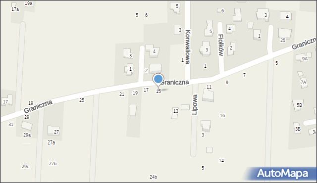 Krupia Wólka, Graniczna, 15, mapa Krupia Wólka