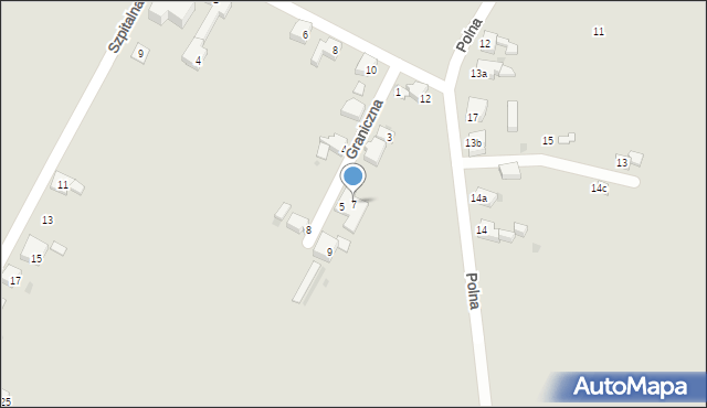 Krzanowice, Graniczna, 7, mapa Krzanowice