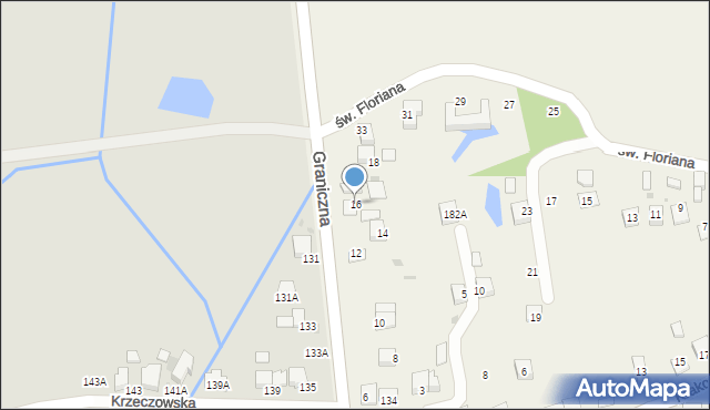 Krzeczów, Graniczna, 16, mapa Krzeczów